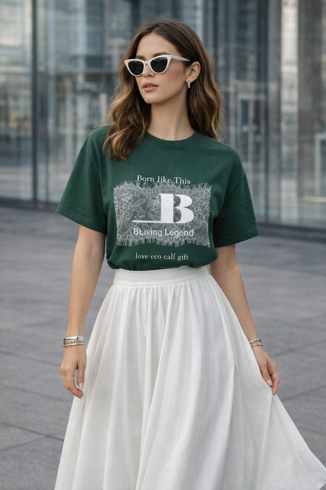 Kadın Baskılı Oversize T-Shirt – Born Like This Yazılı Pamuk Basic Tişört (Siyah / Beyaz / Lacivert / Yeşil / Gri / Kahverengi)
