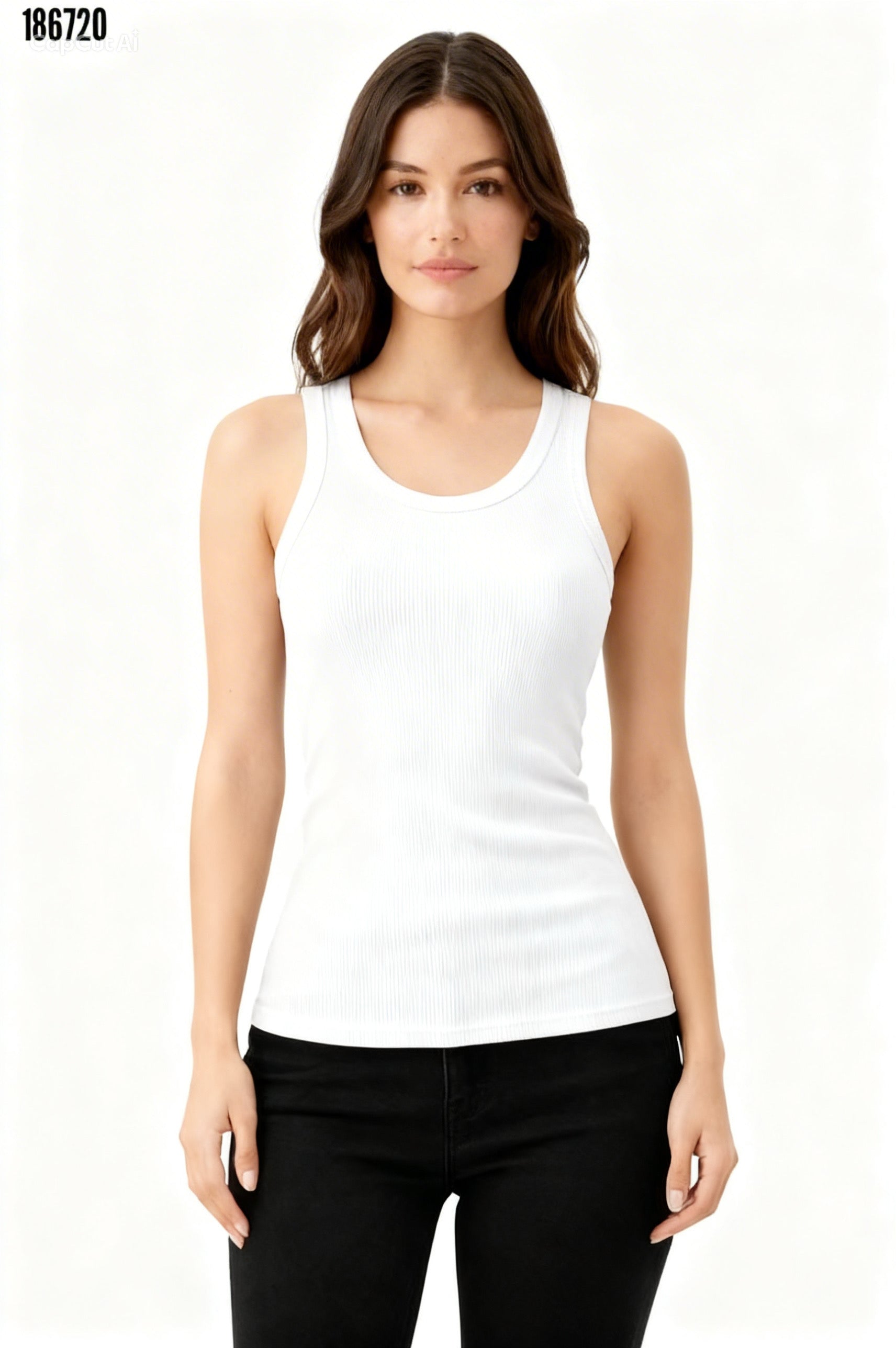 Kadın Fitilli Atlet – Esnek Pamuklu Basic Slim Fit Atlet (Siyah & Beyaz)