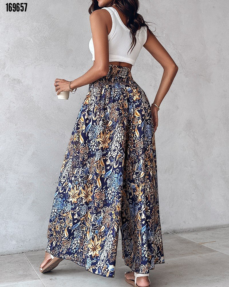 Kadın Yüksek Bel Rahat Kesim Günlük Pantolon