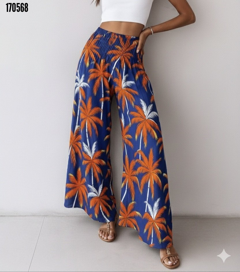 Kadın Yüksek Bel Rahat Kesim Günlük Pantolon