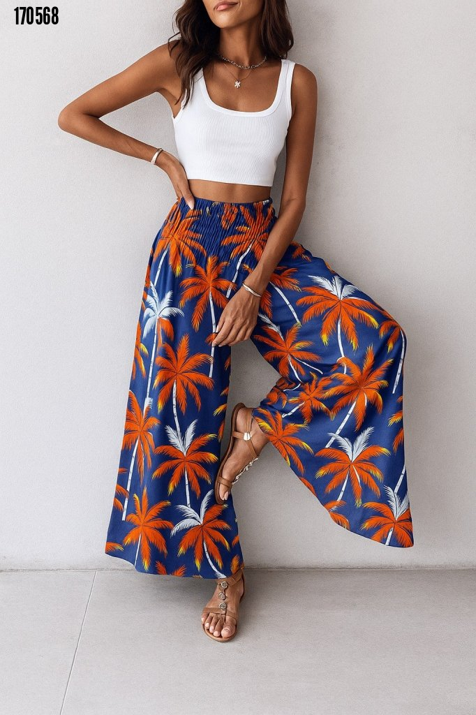 Kadın Yüksek Bel Rahat Kesim Günlük Pantolon