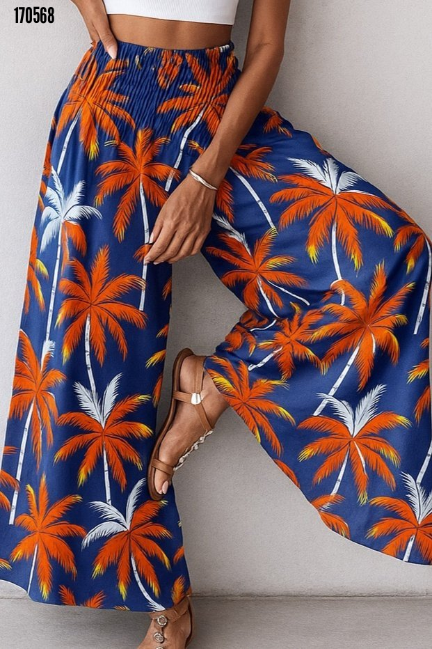 Kadın Yüksek Bel Rahat Kesim Günlük Pantolon