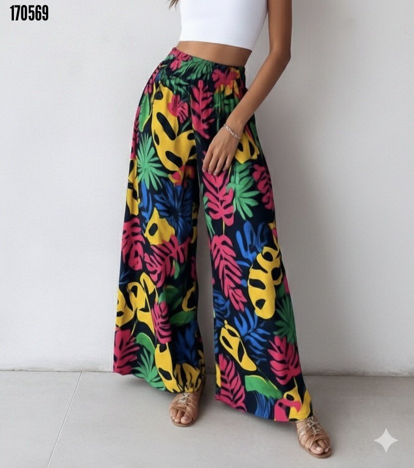 Kadın Yüksek Bel Rahat Kesim Günlük Pantolon