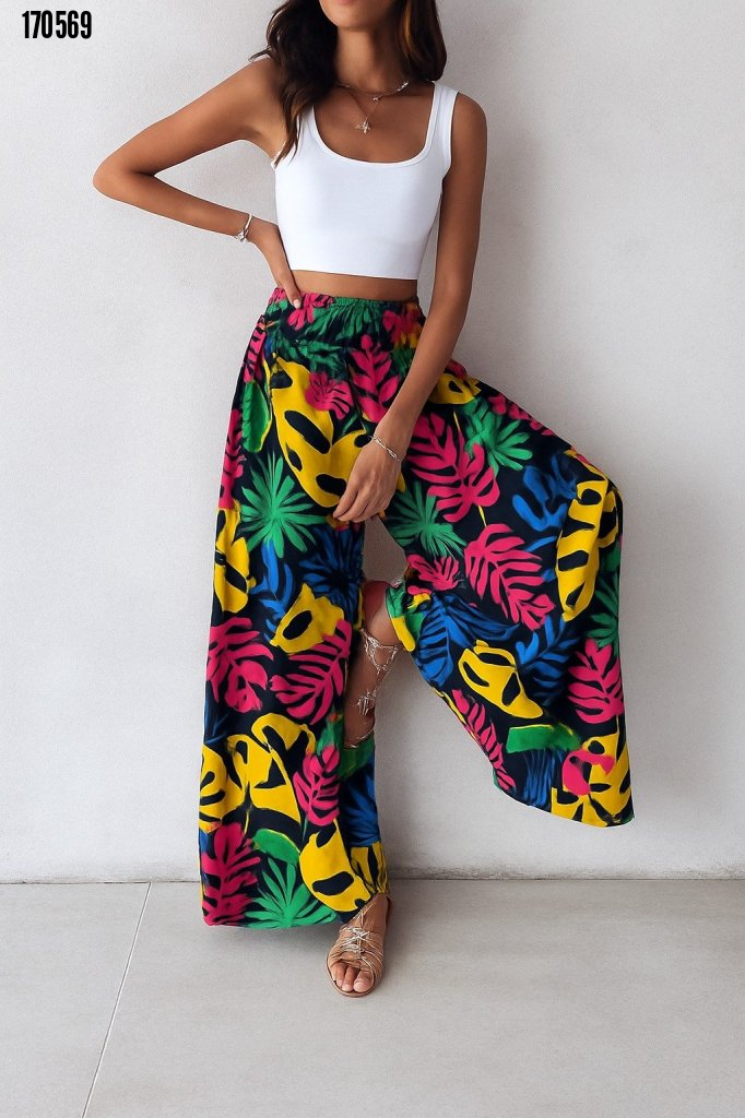 Kadın Yüksek Bel Rahat Kesim Günlük Pantolon